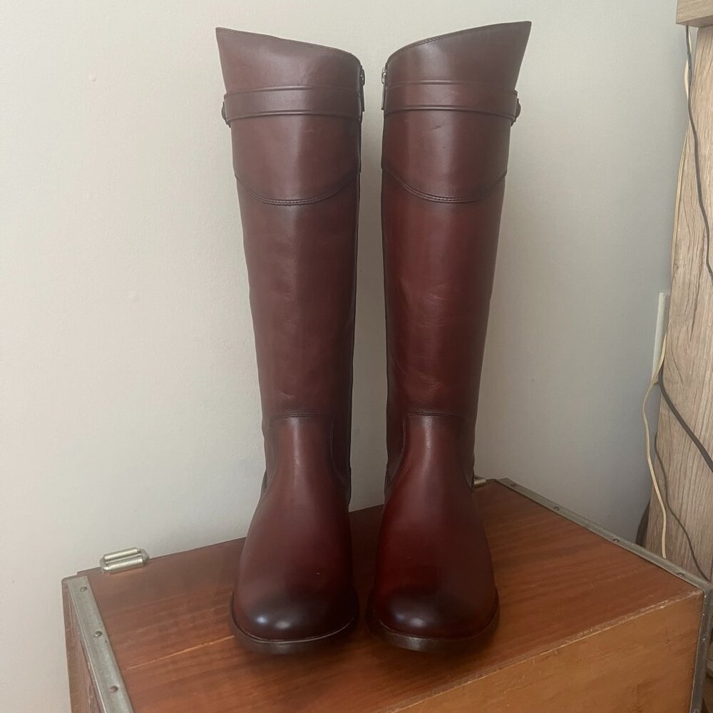 NIB Frye Molly Button Tall Boots REDWOOD 8M